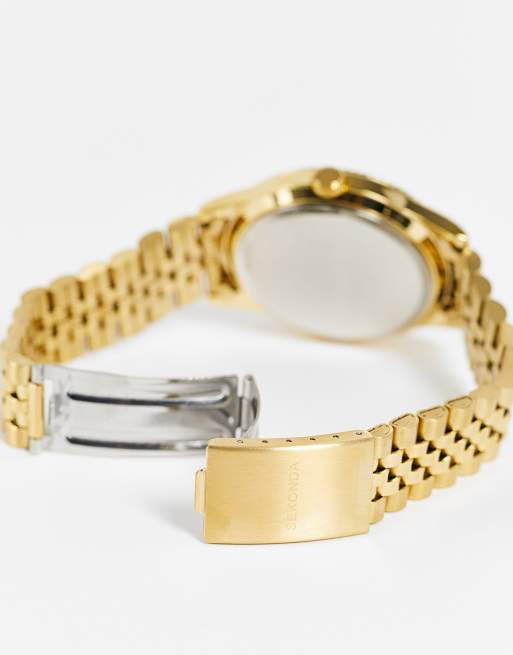 Sekonda – Armbanduhr in Gold-Optik mit schwarzem Zifferblatt, 4 von 4