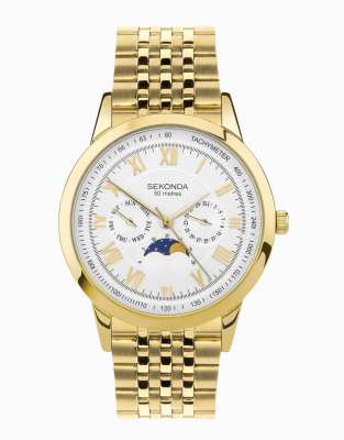 asos Sekonda Armstrong mens 40mm analogue watch in gold