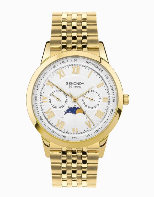 Sekonda Armstrong mens 40mm analogue watch in gold ASOS