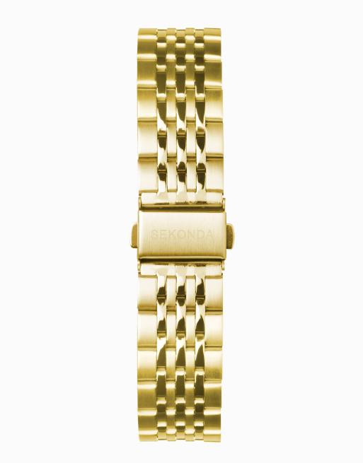 Sekonda Armstrong Mens 40mm Analogue Watch With Gold Case And Stainless Steel Bracelet With Silver White Dial, 3 of 4