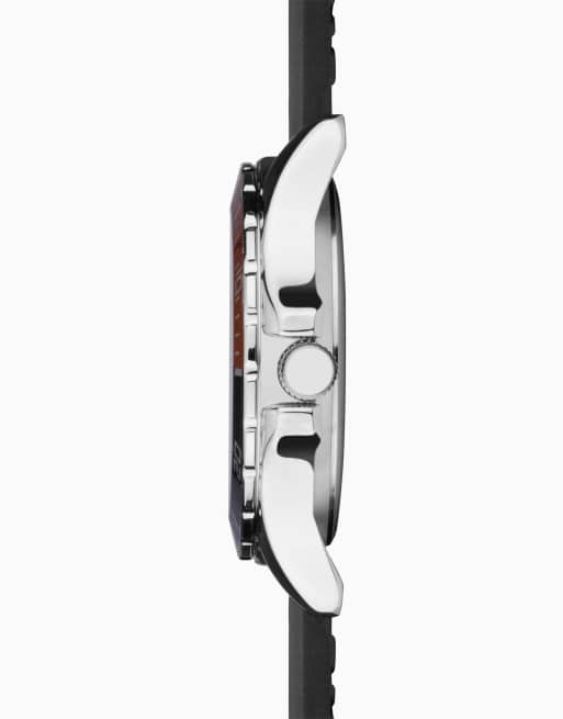Sekonda Balearic 44mm mens round silver analogue watch with black strap in black, 3 of 6