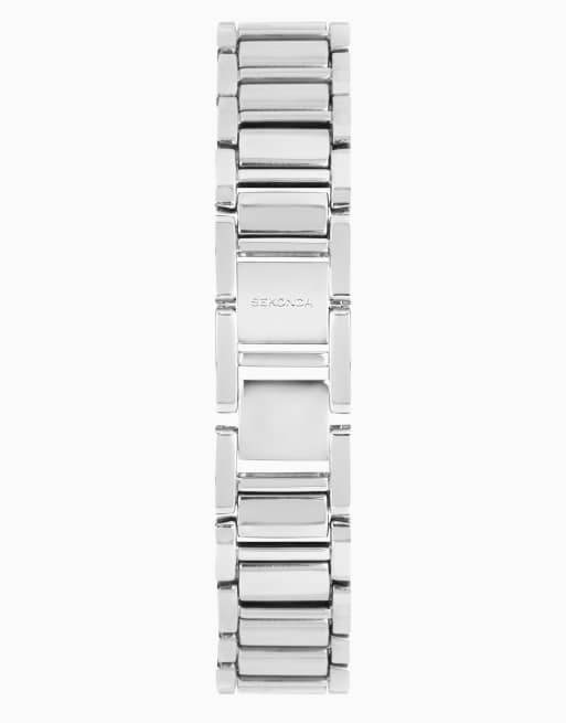 Sekonda - Beaumont - Orologio classico da donna da 28 mm argentato con cinturino in lega argentato e quadrante bianco, 2 di 4
