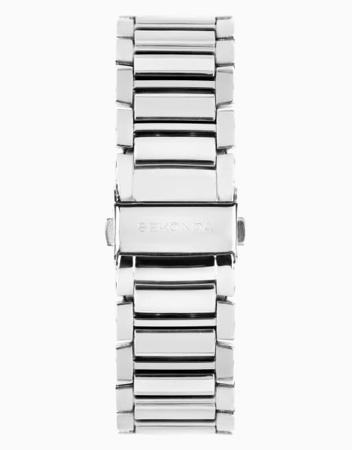 Sekonda - Beaumont - Orologio classico da uomo da 40 mm argentato con cinturino in lega argentato e quadrante bianco, 2 di 4