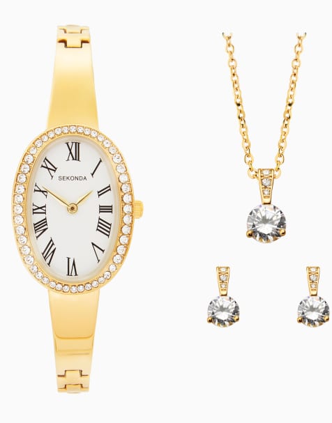 Sekonda Bellamy 23mm womens oval gold analogue gift set in gold - view 1