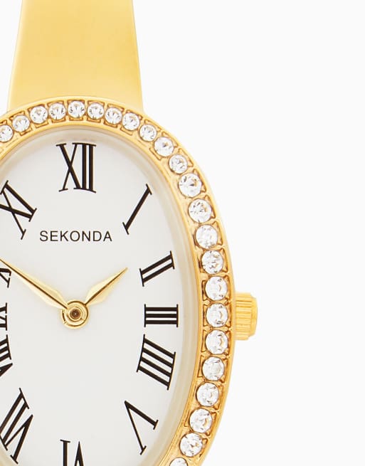 Sekonda Bellamy 23mm womens oval gold analogue gift set in gold, 4 of 4
