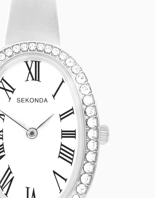 Sekonda Bellamy 23mm womens oval silver analogue 3 piece gift set with silver bracelet in silver, 4 of 7