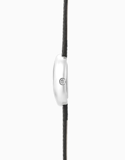 Sekonda Bellamy 23mm womens oval silver analogue watch with black strap in black, 3 of 6