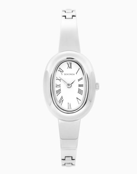 Sekonda Bellamy 23mm womens oval silver analogue watch with silver bracelet in silver - view 1