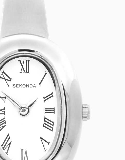 Sekonda Bellamy 23mm womens oval silver analogue watch with silver bracelet in silver, 4 of 6