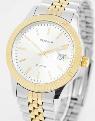 Sekonda bracelet watch in mixed metal exclusive to Asos