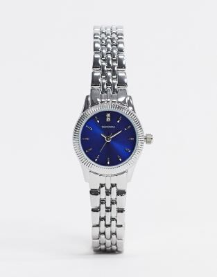 sekonda men's blue dial mesh bracelet watch
