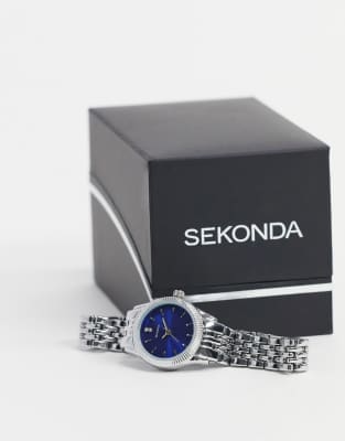sekonda blue dial watch