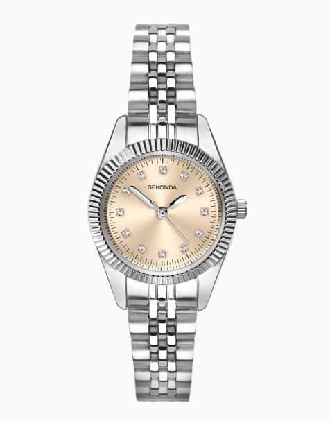Sekonda bracelet watch with gold dial in silver - view 1