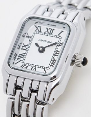 Sekonda bracelet watch with square white dial in silver