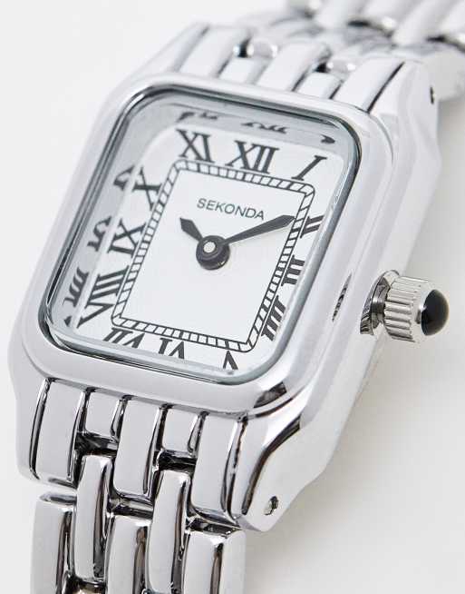 Sekonda bracelet watch with square white dial in silver | ASOS