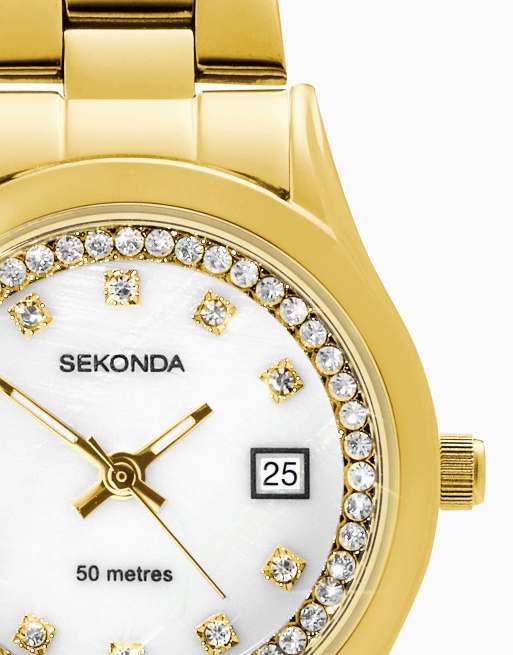 Sekonda catherine 27mm round gold watch in gold - GOLD, 4 of 4