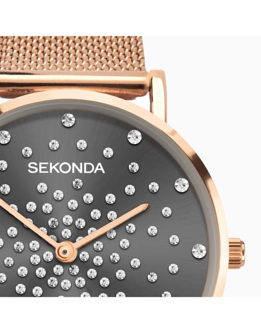Sekonda – Celeste – Damenuhr mit grauem Zifferblatt mit 38 mm Durchmesser und Edelstahlarmband, 4 von 4