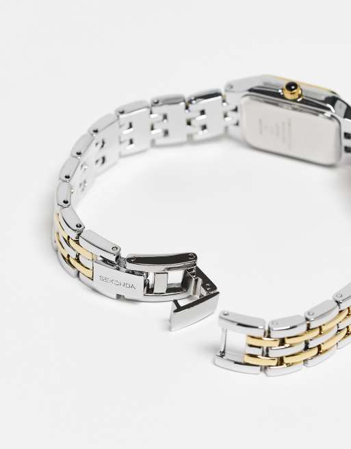 Sekonda – Classic – Armbanduhr aus Metallmix in Silber-/Goldoptik, 3 von 4