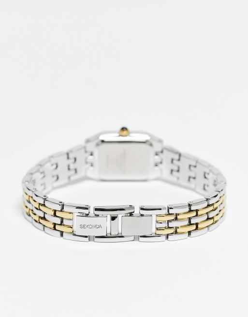 Sekonda – Classic – Armbanduhr aus Metallmix in Silber-/Goldoptik, 4 von 4