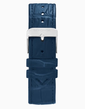 Sekonda clement 28mm rectangular silver watch in blue - MBLUE