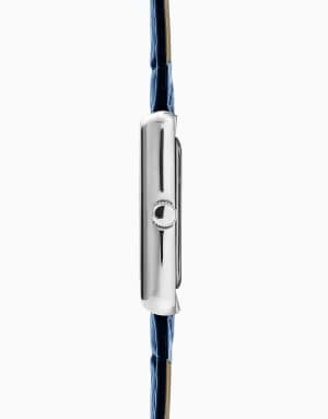 Sekonda clement 28mm rectangular silver watch in blue - MBLUE