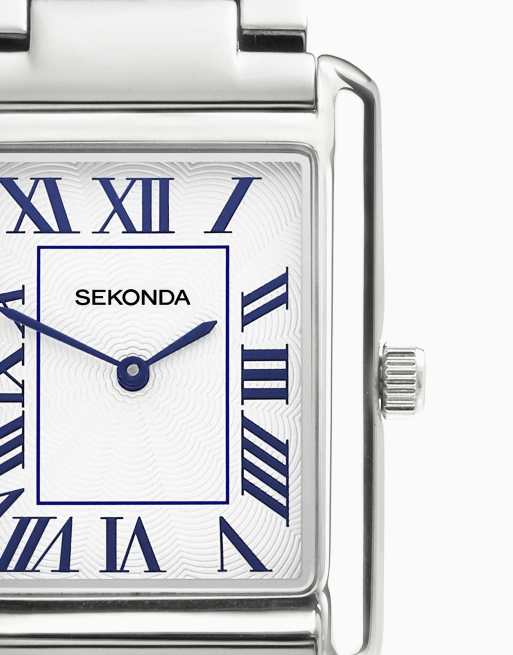 Sekonda clement 28mm rectangular silver watch in silver - SILVER, 4 of 4
