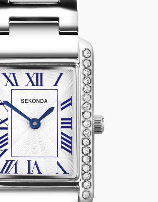 Sekonda Colette 22mm womens rectangular silver analogue watch in silver, 4 of 4