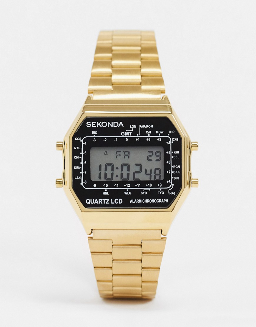Sekonda digital watch in gold