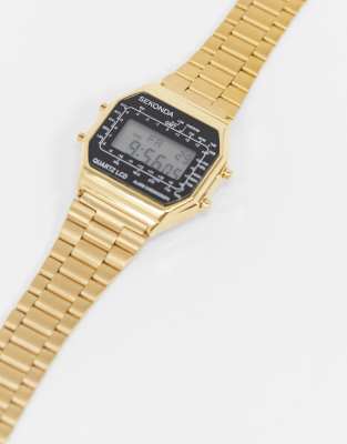 gold digital watch