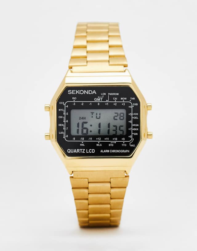 Sekonda digital watch in gold