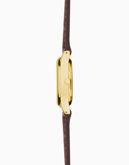 Sekonda evans 25mm round gold watch in brown - BROWN, 3 of 4