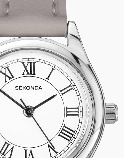Sekonda Evans 25mm womens round silver analogue watch in grey, 4 of 4
