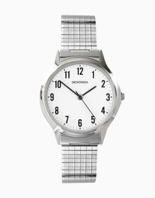 Sekonda Evans Easy Ready Silver Expander watch in silver - ASOS Price Checker