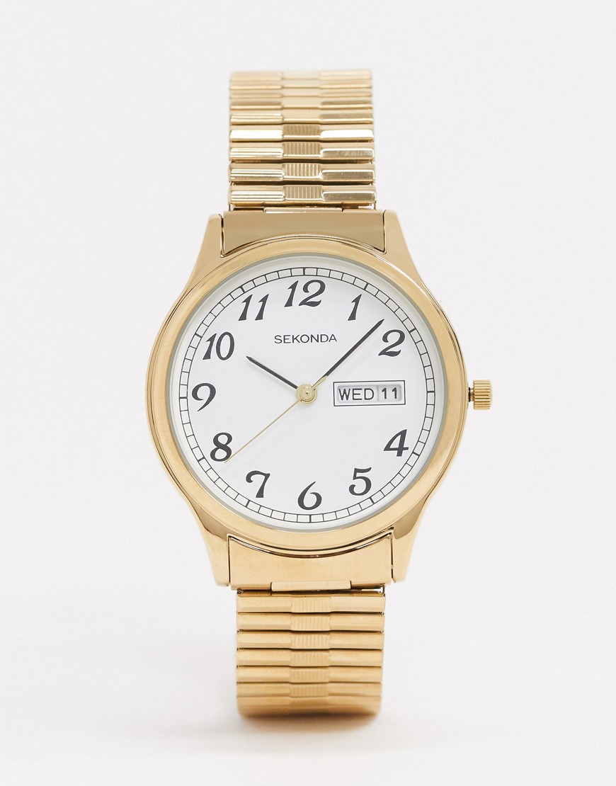 Sekonda expandable watch in gold 36mm