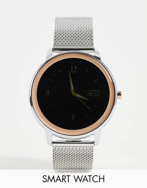 Sekonda – Flex – Damenuhr mit LCD-Display mit 44 mm Durchmesser und Edelstahlarmband in Netzoptik