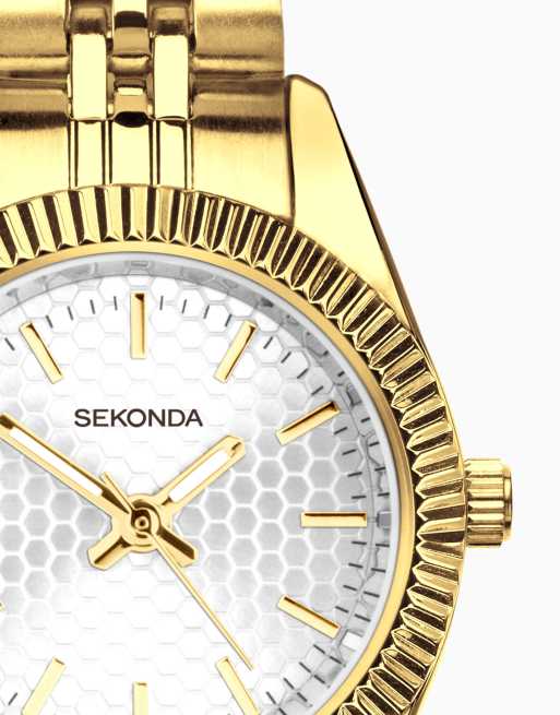 Sekonda Francis 26mm womens round gold analogue watch in gold, 3 of 4