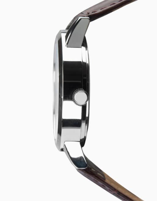 Sekonda jackson 40mm round silver watch in blue - MBLUE, 3 of 4