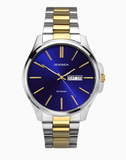 Sekonda – Jones – Herrenuhr mit blauem Zifferblatt mit 44 mm Durchmesser und Edelstahlarmband - view 1
