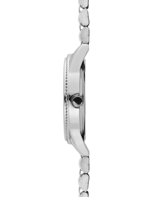 Sekonda King 40mm mens round silver analogue watch with silver bracelet in silver, 3 of 6