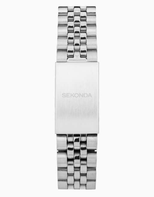 Sekonda king 40mm round silver watch in silver, 2 of 4