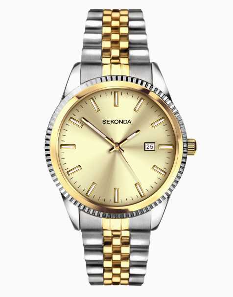 Sekonda king 40mm round two tone watch in silver - view 1
