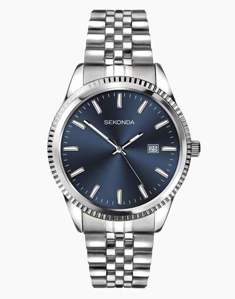 Sekonda - King - Montre classique pour homme 40 mm avec bracelet en acier inoxydable et cadran bleu - Argenté - view 1