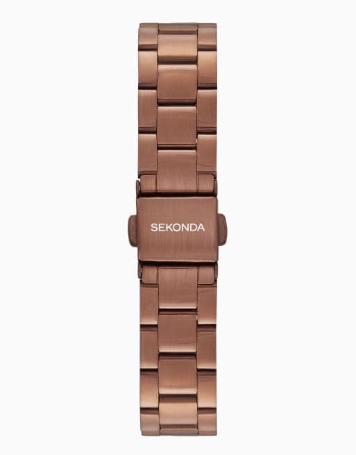 Sekonda Margot 34mm womens round brown analogue watch in brown, 3 of 4