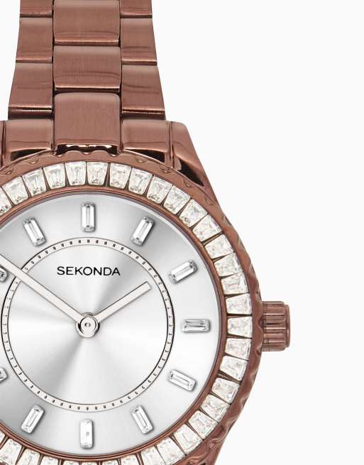 Sekonda Margot 34mm womens round brown analogue watch in brown, 4 of 4