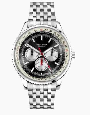 Sekonda Sekonda maverick bracelet watch with black dial in silver