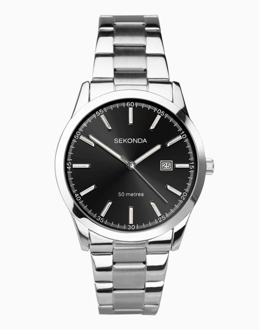 Sekonda Mens analogue watch in black ASOS