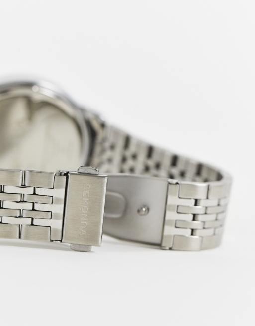 Sekonda mens bracelet watch with green face in silver, 4 of 4