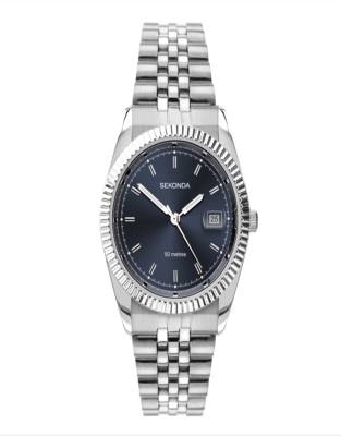 Sekonda Men's Bracelet Watch With Navy Dial In Silver