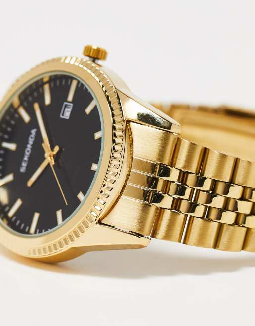 Sekonda Mens King 40mm Analogue Watch with Gold Alloy Round Case