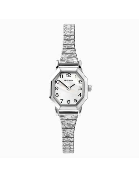 Sekonda – Mila – Damenuhr mit weißem Zifferblatt mit 23 mm Durchmesser und erweiterbarem Edelstahlarmband - view 1